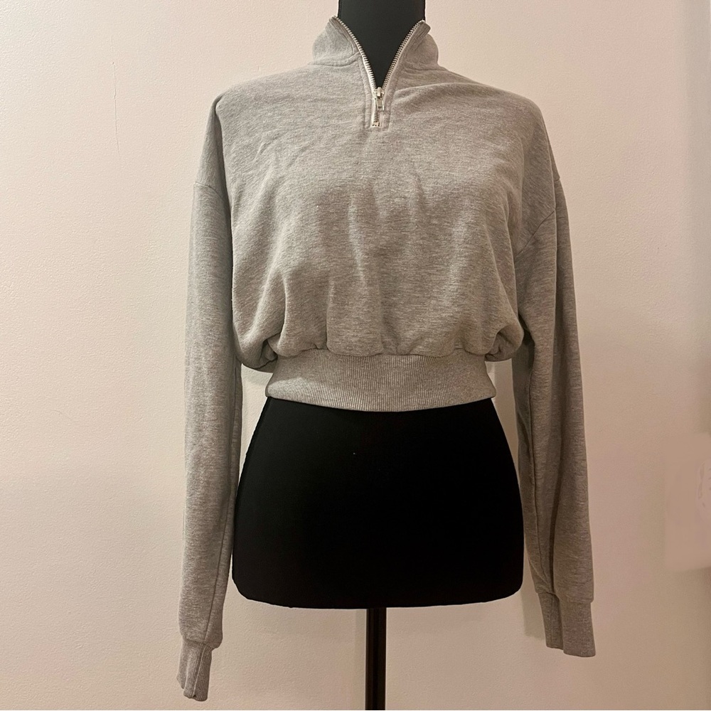 Grey quarter zip